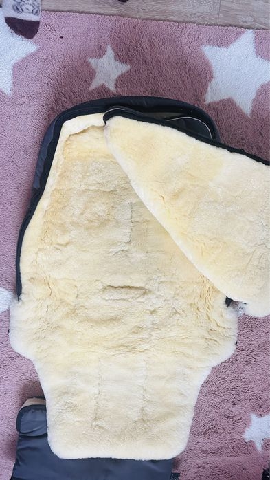 Естестена вълна!  Агнешки Зимен чувал за количка Маншон ръкавици НОВИ