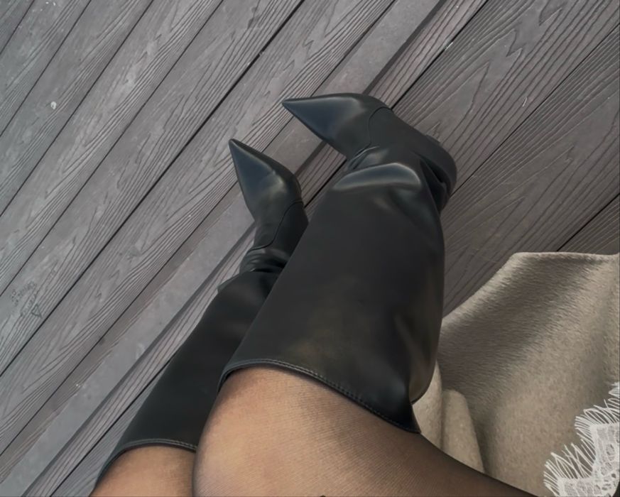 Сапоги ботфорты каблуки ботинки трубы длинные