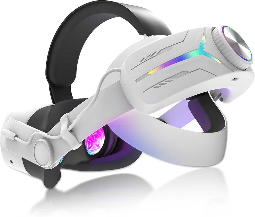 NEWZEROL 12000mah каишка за глава с батерия за Quest 3S,9V 2A PD, бяла