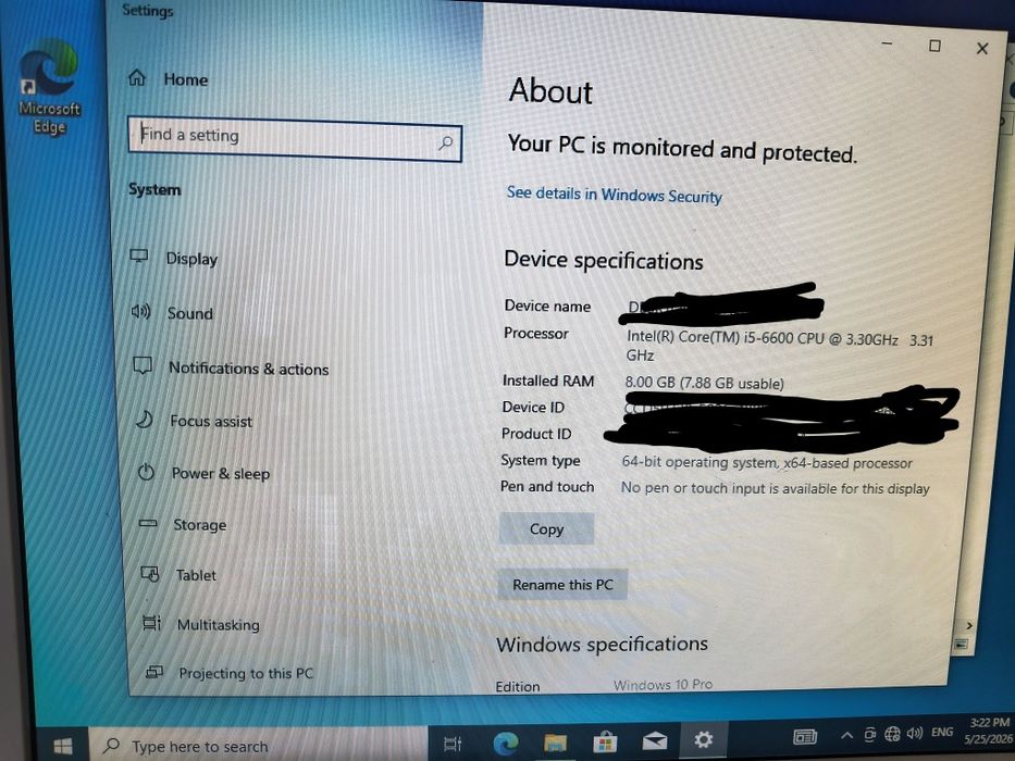 Продавам HP EliteDesk SFF – Intel Core i5 6600 3.31 GHz/ 8GB RAM DDR4 / NVIDIA NVS 310