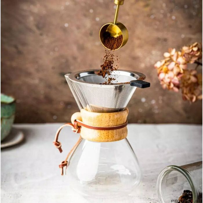 Recipient pentru cafea din sticla, 10 filtre, capacitate 400 ml,