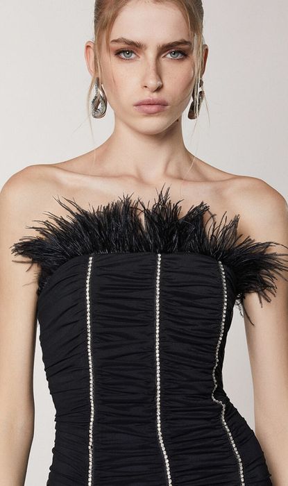 Черна парти рокля Patrizia Pepe с кристали, размер 40/S,нова с етикет!