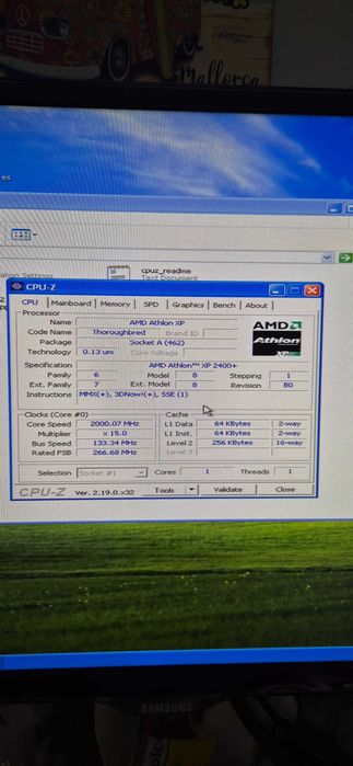 Placa baza retro DFI KM400-MLV sk. 462 / procesor AMD Athlon 2400+ / DDRAM 1Gb  / HDD 80 Gb Win7