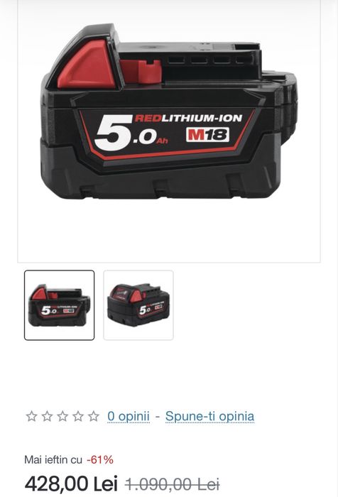 MDM vinde: Set Filetanta Milwaukee M18 FPD3-OX, Acumulator, Inc.