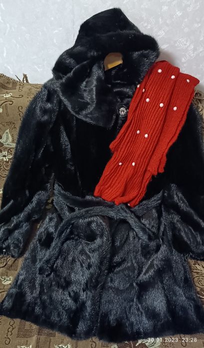 Шуба норковая чёрная