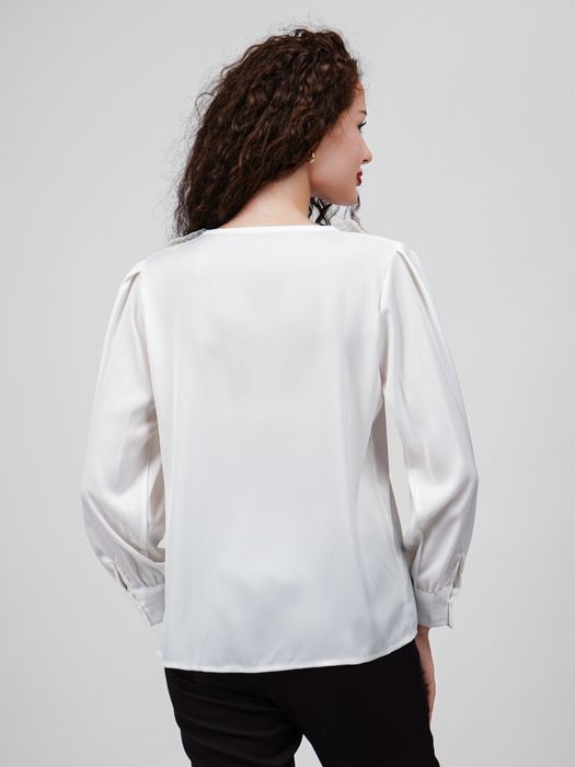 Белая блузка на учебу и в офис, размер стандарт, школьная форма