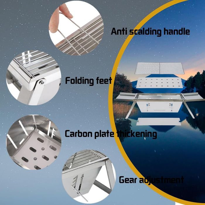Преносимо сгъваемо барбекю от неръждаема стомана + Подарък ръкавици и