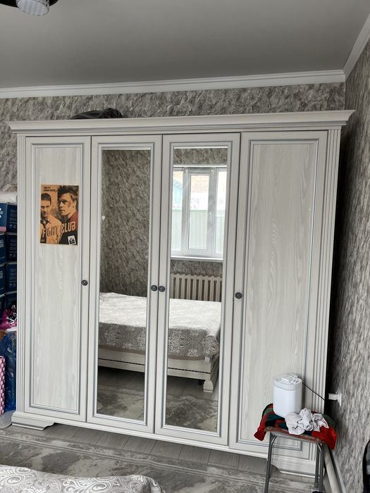 Спальняя гарнитура шкаф+кровать в подарок матрас ортопедический