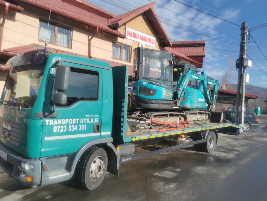 Transport utilaje Tractari auto Servicii Macara