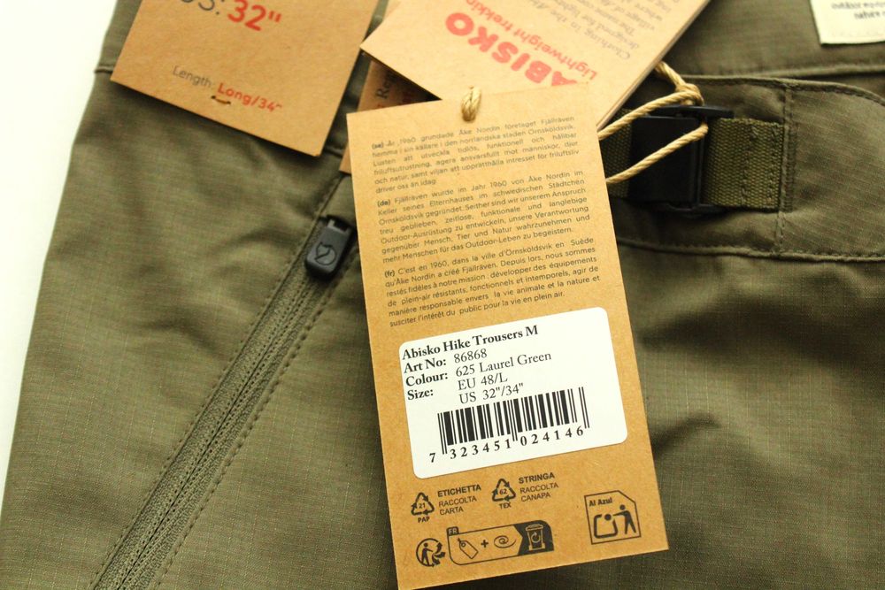 FJALLRAVEN Abisko Hike pants - нови мъжки туристически панталони, размери 48 и 50