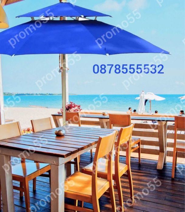 Градински Чадър  Двоен Покрив за Стабилност при Вятър 220см.Чадър Плаж