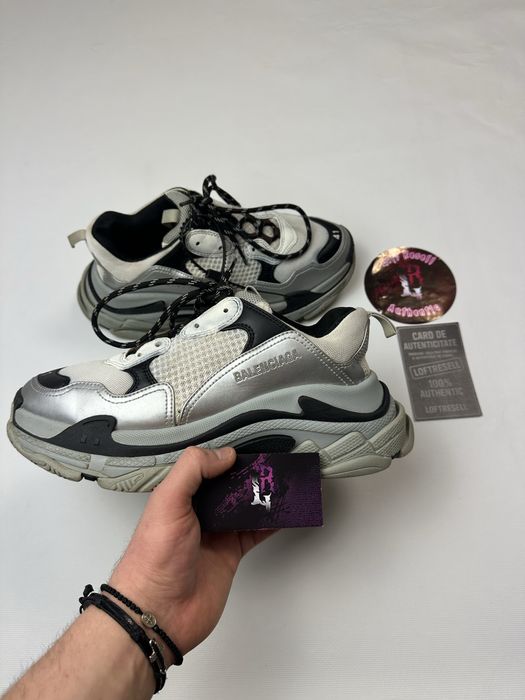 Balenciaga triple s black silver size 41 fit 41-42