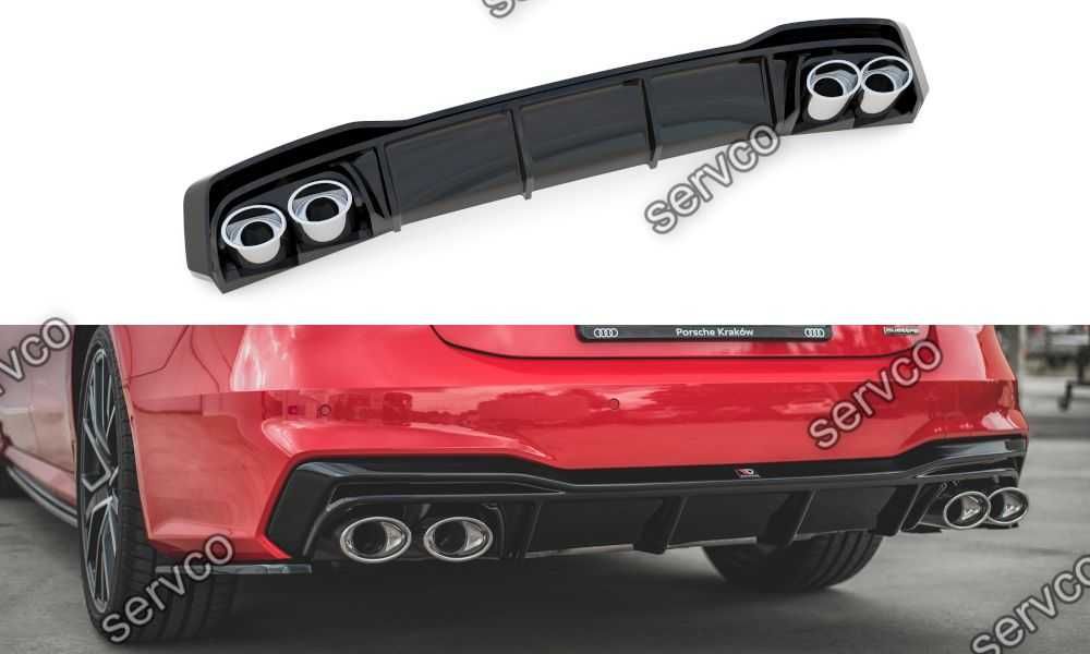 Difuzor bara spate Audi A7 C8 S-Line plus imitatii evacuare Maxton
