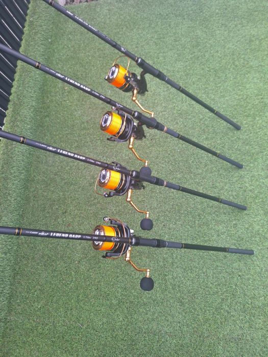 Set 4 FL Legend Carp 3.90m 3.75 LBS 2 seg+ 4 Mulineta Aquasite 10000