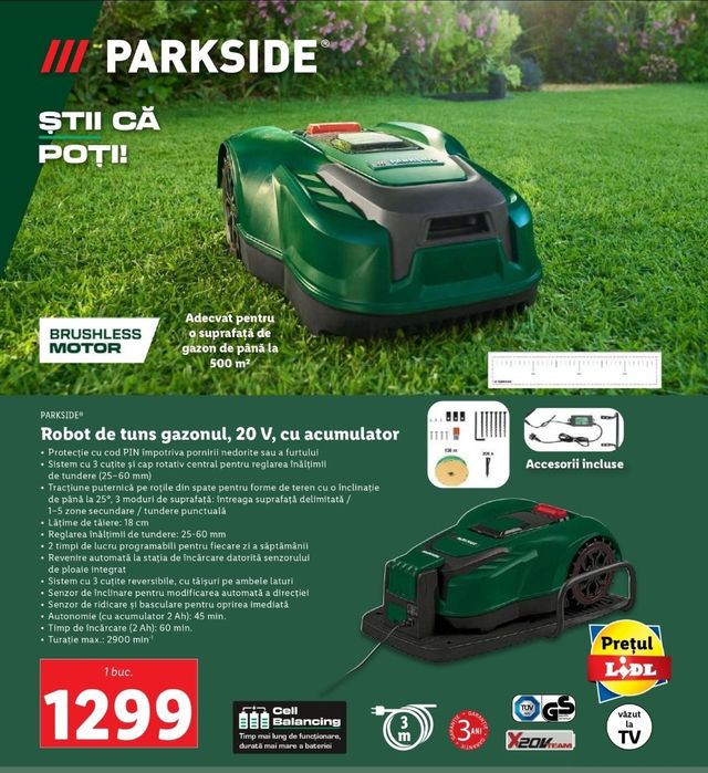 Robot de tuns gazonul Parkside