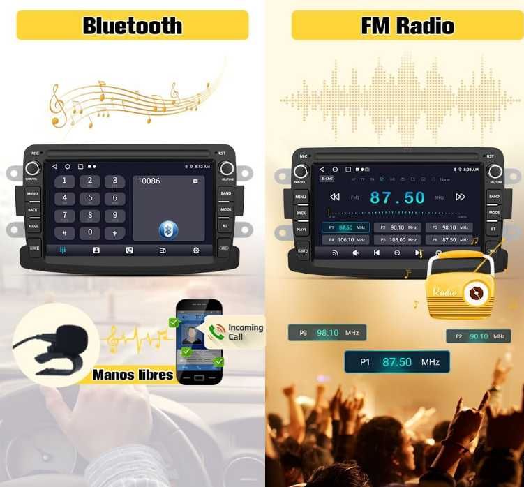 Junsun Android Автомобилна Мултимедия 7" - CarPlay, Android Auto, Bluetooth, WiFi