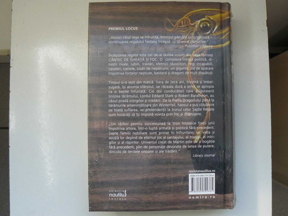 Carte Urzeala Tronurilor,INCLESTAREA REGILOR, Noua In Tipla Cartonata,