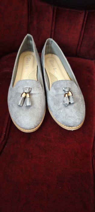 Сиви дамски мокасини