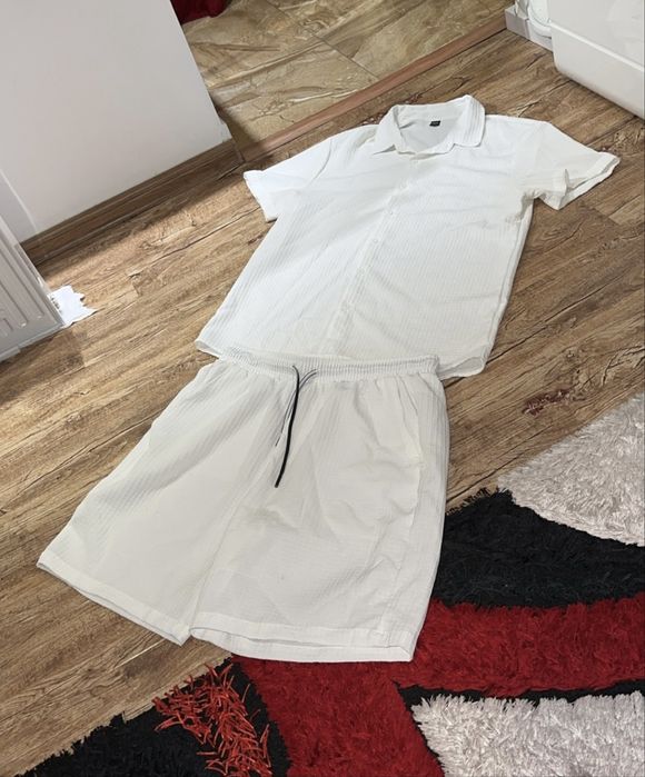 Set Compleu Camasa + Pantaloni scurti Vara Alb L