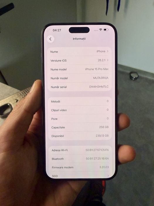 Iphone 15 Pro Max Blue Titanium 256GB Full Box