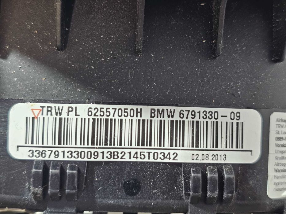Airbag volan șofer BMW Seria 1 F20 F21 / Seria 3 F30 F31 2011-2019 2013 2.0d 105kW Cod OEM: 679133009, 6791330, 32306791330 (5E3)