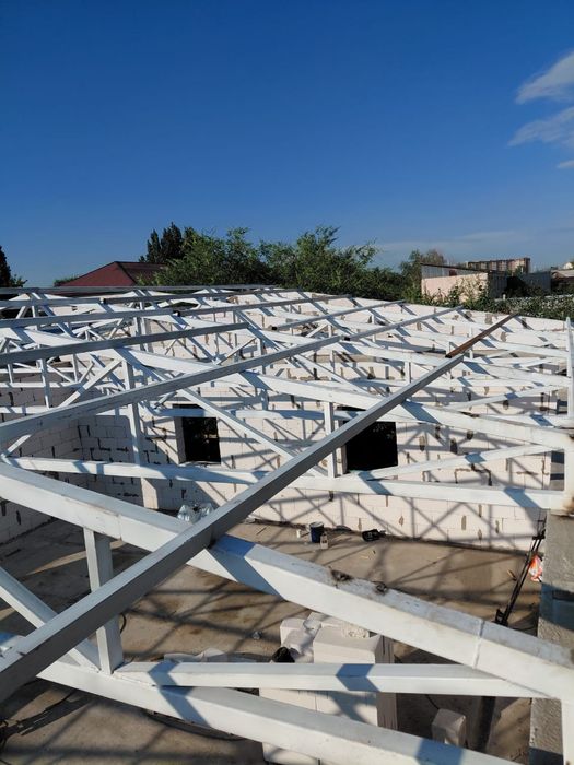 Металлоконструкции ангары фермы КМД МАФ сэндвич панель