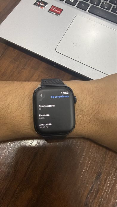 Apple Watch 9 45 mm midnite srochna sotiladi qzqanla tel