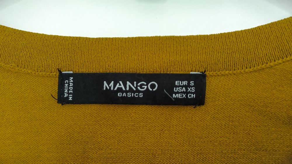 Pulover subtire/ Bluza tricotata Mango cu maneca lunga mustar 36/ S