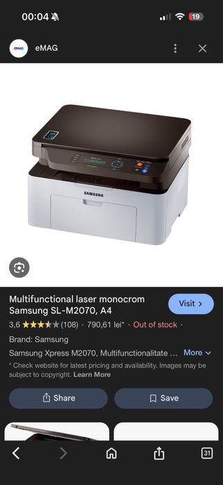 Vand Imprimanta Noua Samsung