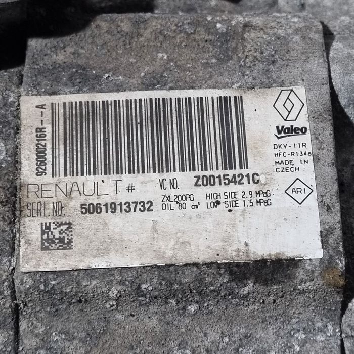 Compresor clima Dacia Sandero 2 0.9 B 2012 - 2016 90CP H4B 408 (1472) Benzina Z0015421C