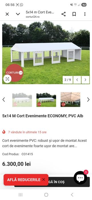 Cort evenimente 5 x 14 m de vanzare