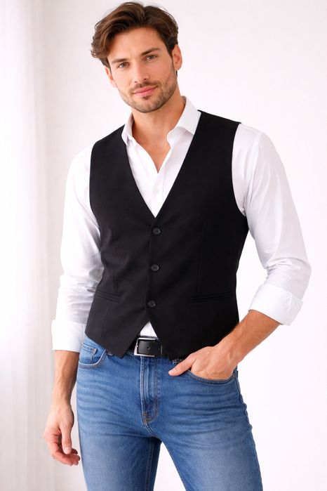 Vesta neagra Moda Concept Fashion