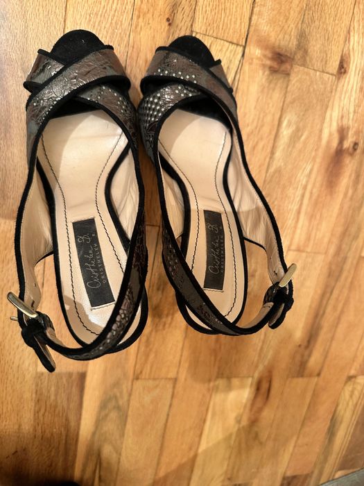 Официални обувки с платформа естествена кожа