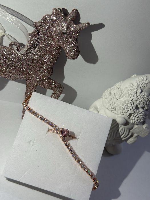 Set inel + bratara tennis rose gold