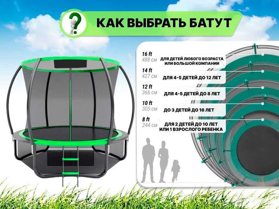 Батут каркасный 244 см