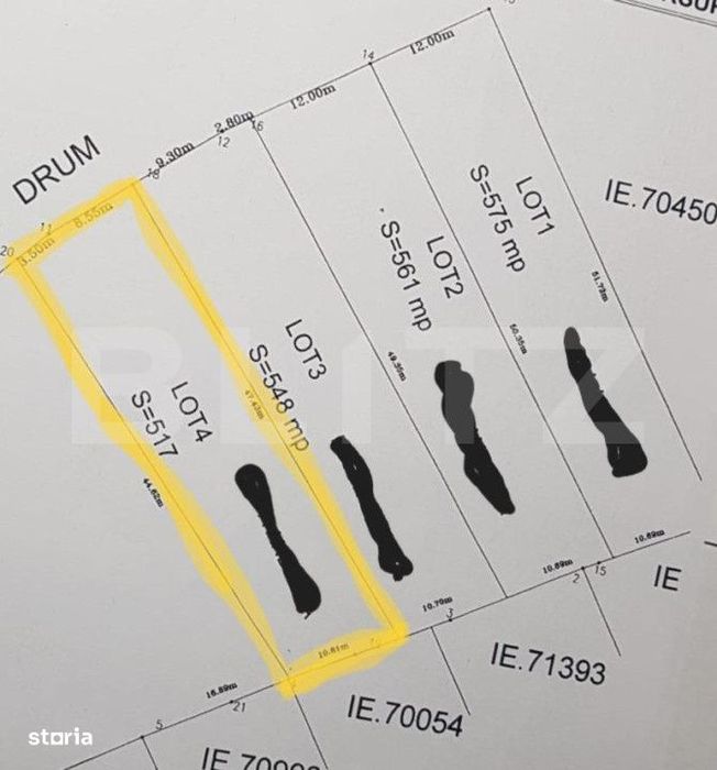 Teren intravilan 517 mp,cu utilitati, zona Ampoita