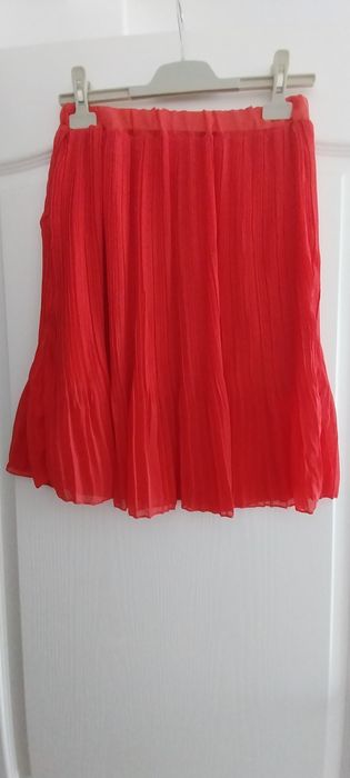 Fustă plisată corai M 100% Polyester
