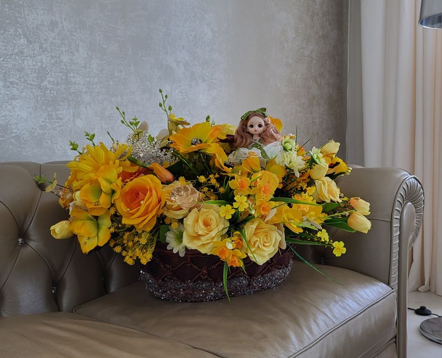 Cos impodobit cu flori, multiple modele