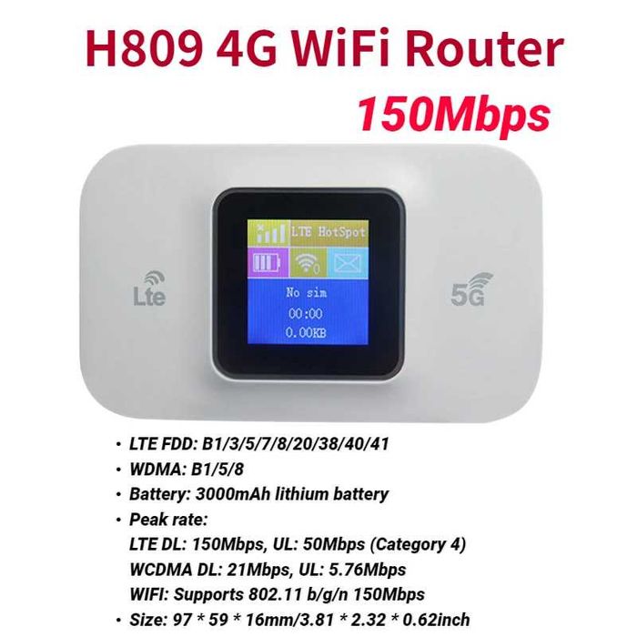 4G LTE рутер, отключена мобилна WiFi HOT Spot H809Pro