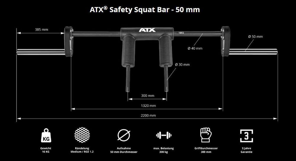 Лост за Клек / Safety Squat Bar / Олимпийски Лост ø50 мм /