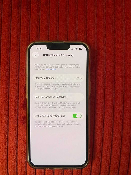 iPhone 14 ca nou, culoare lilac