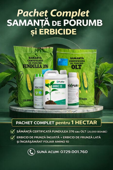 Pachet complet samanta porumb si erbicide 1 hectar