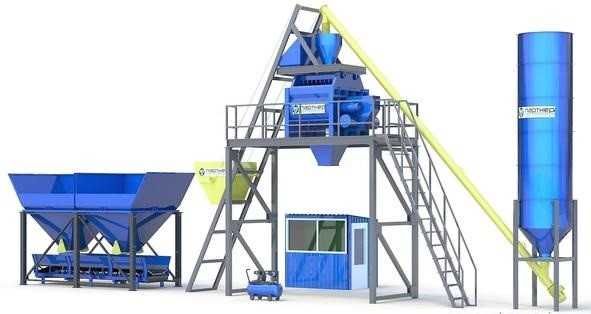 Бетонный завод производительностью от 25 м³ в час до 180 м³ в час