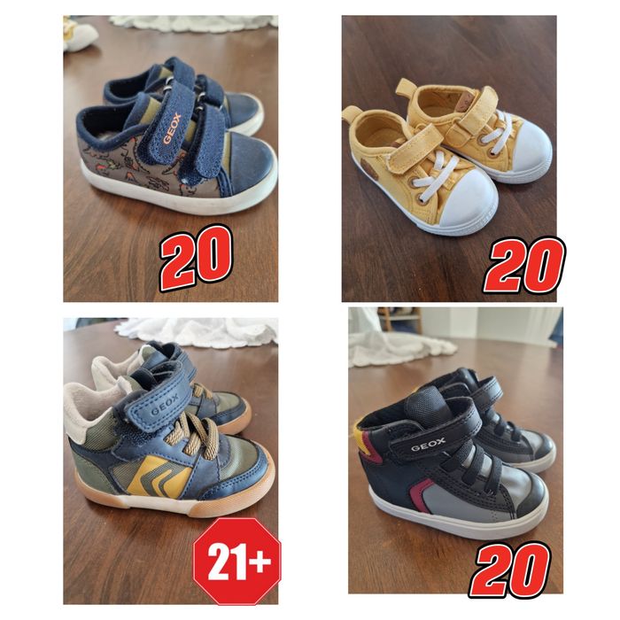 Incaltaminte Geo
Tenisi cool club ,20 lei 
Ghete Geox gri  ,40 lei 
Ghete Geox kaki , 50 lei