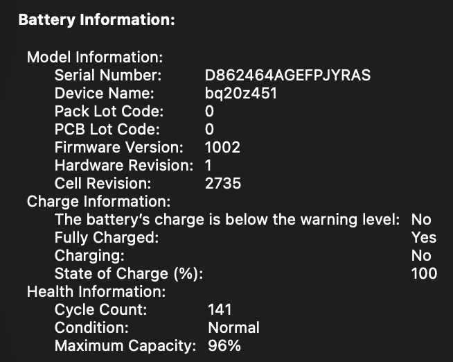 MacBook Air M1 2020 (Купен 2023) - 8GB/256GB - 96% на 141 цикъла батерия