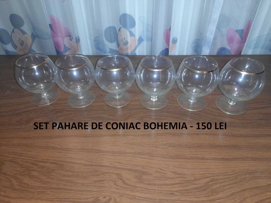 Vând set 6 pahare coniac