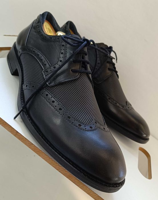 Pantofi derby 44 semi brogue Oliver Jacob NOI piele naturala moale