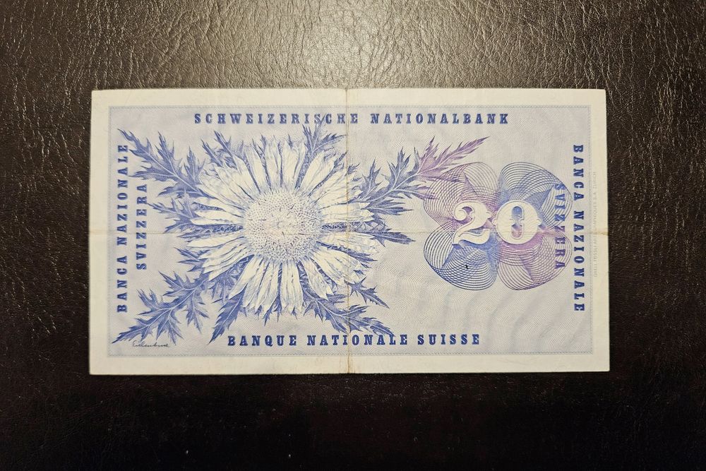 Банкнота Швейцария 20 франка 1970