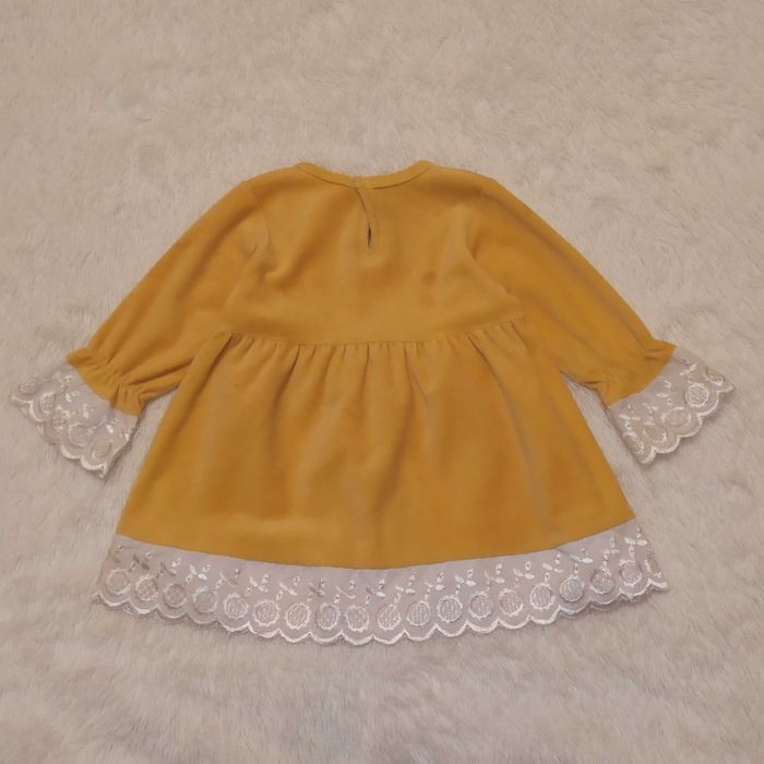 Платье велюровое желтое д1075