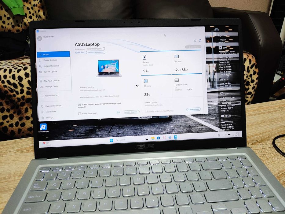 Laptop Asus Vivobook X515DA/AMD Ryzen 3/Radeon Graphics/SSD